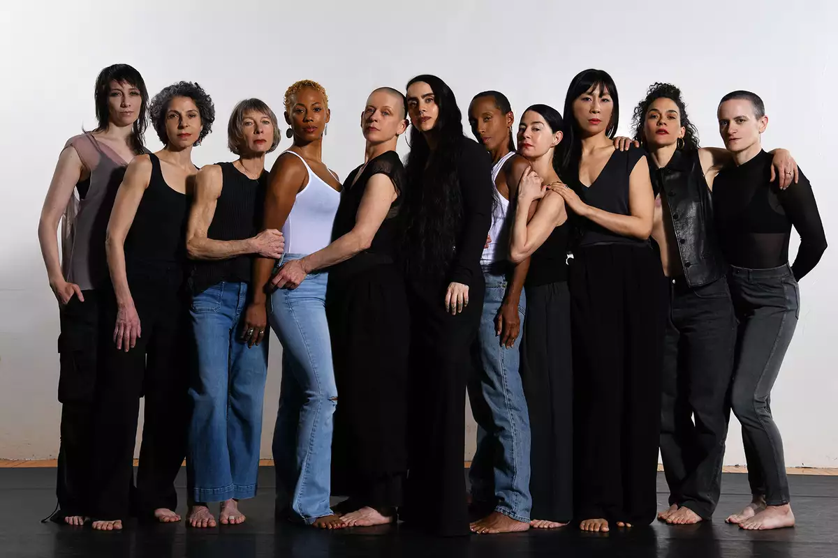 Group photo of Sonya Tayeh with the dancers in the Surge